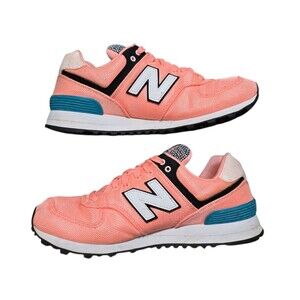 New Balance 574 Shoes Womens Size 9.5 B Peach Athletic Lace Up Sneakers WL574ASA